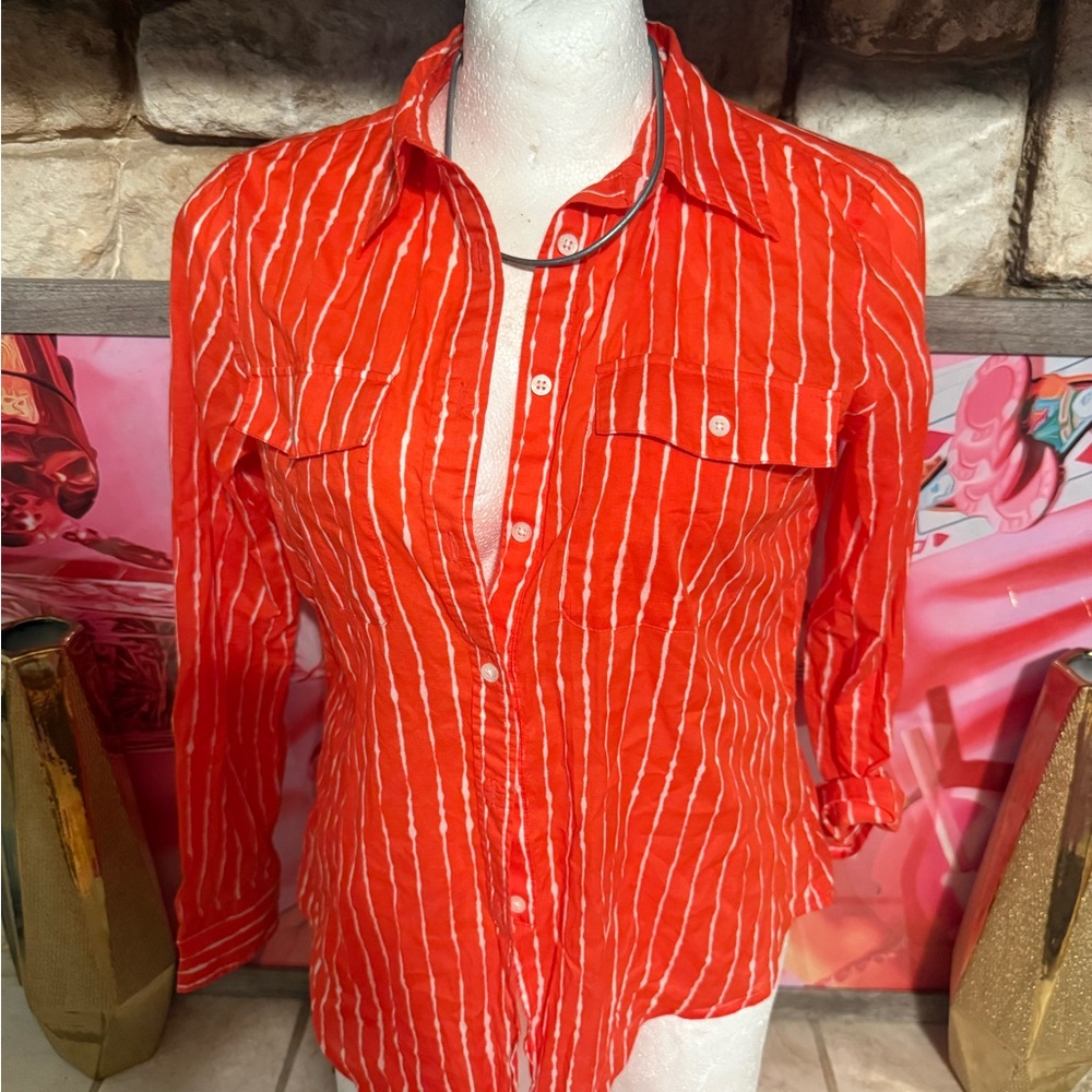 Ralph Lauren Orange Long Sleeve Button Down Shirt